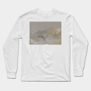 Foul by God- River Landscape with Anglers Fishing From a Weir by J.M.W. Turner Long Sleeve T-Shirt